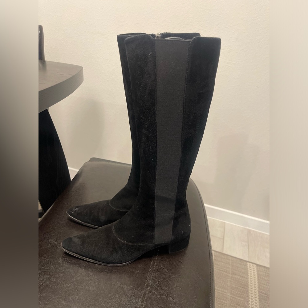 Authentic Prada suede side zipper pointy toe riding boots 38 - Picture 1 of 11